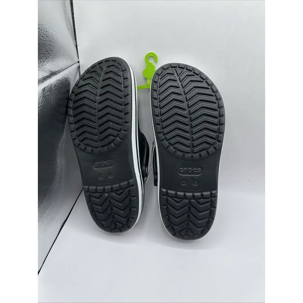New Crocs Mens Sz 10 Adult Bayaband Clogs, Black/White 205089-066